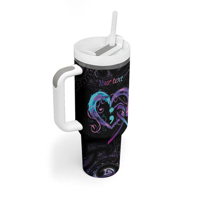 Personalised Your Life Matters Tumbler With Handle Suicide Prevention Support Semicolon Maori Heart