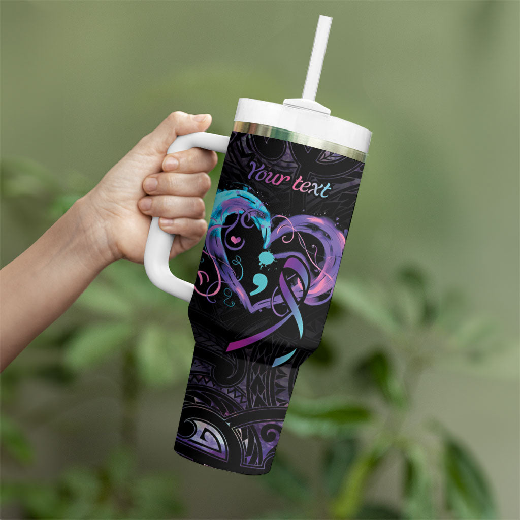 Personalised Your Life Matters Tumbler With Handle Suicide Prevention Support Semicolon Maori Heart