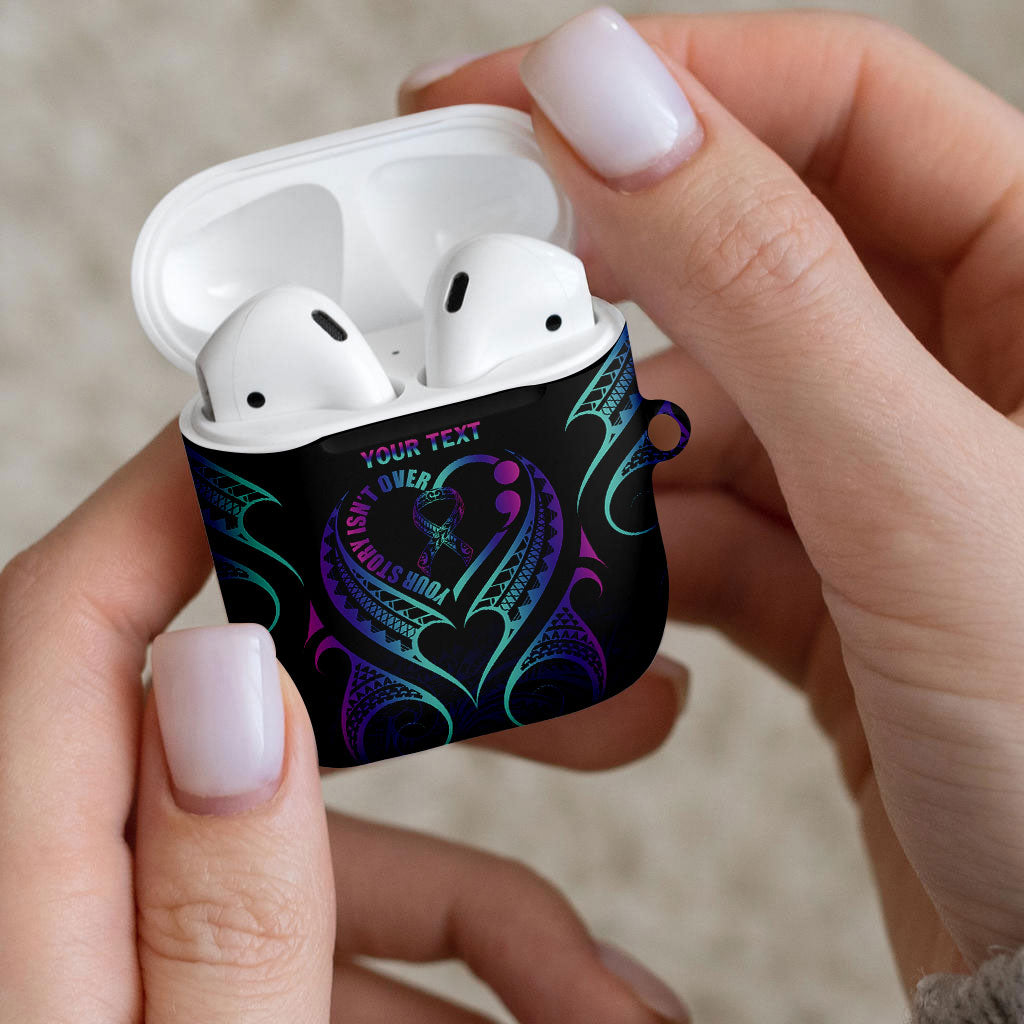 Personalised Your Story Isn't Over AirPods Case Suicide Prevention Support Semicolon Polynesian Heart