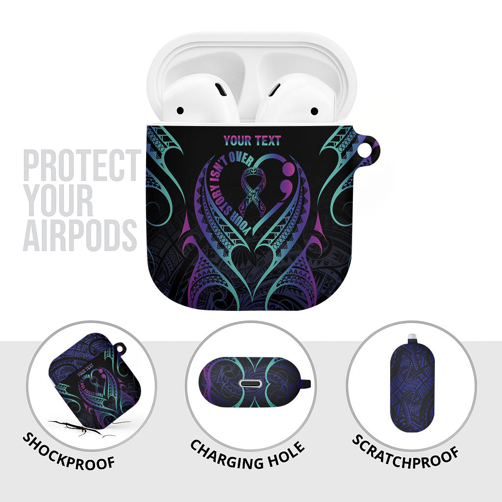 Personalised Your Story Isn't Over AirPods Case Suicide Prevention Support Semicolon Polynesian Heart