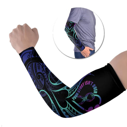 Personalised Your Story Isn't Over Arm Sleeves Suicide Prevention Support Semicolon Polynesian Heart
