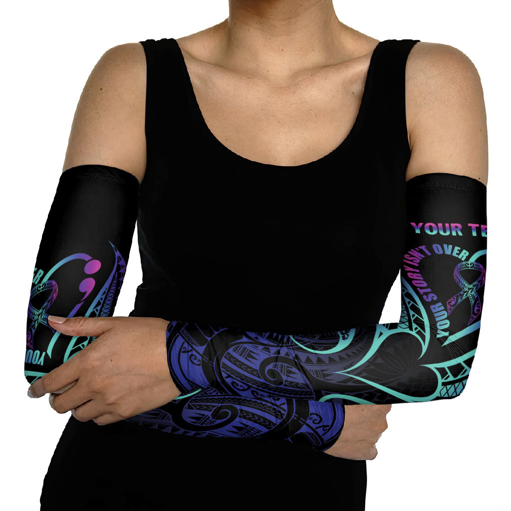 Personalised Your Story Isn't Over Arm Sleeves Suicide Prevention Support Semicolon Polynesian Heart
