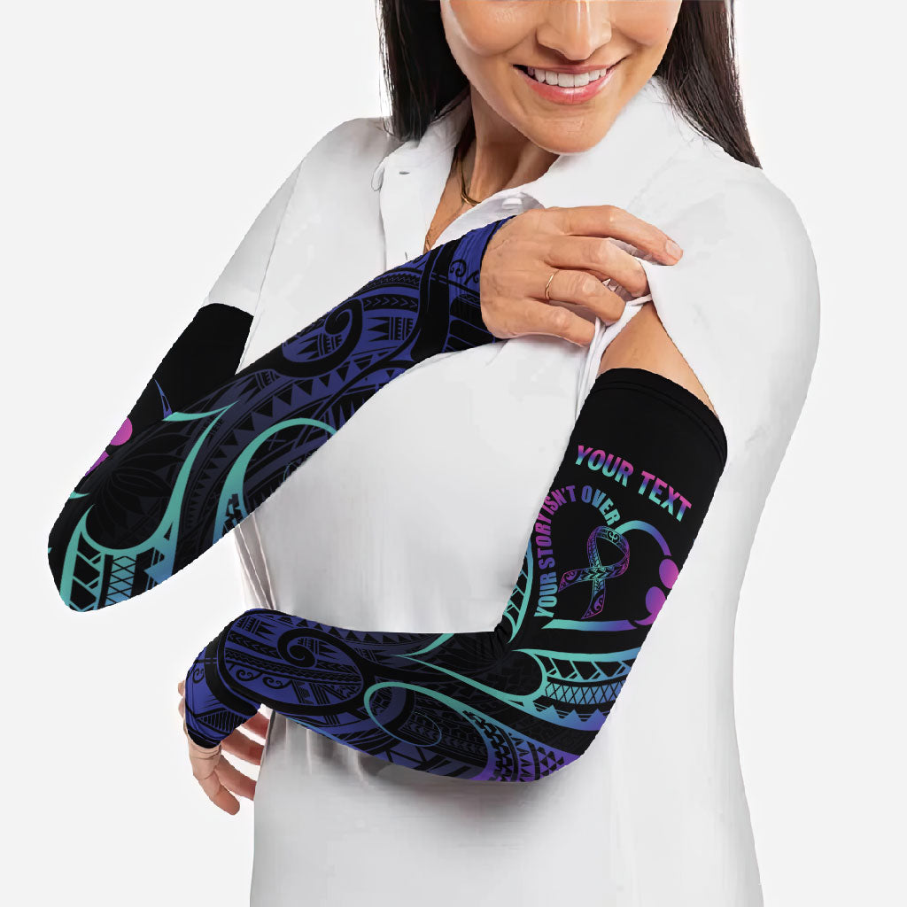 Personalised Your Story Isn't Over Arm Sleeves Suicide Prevention Support Semicolon Polynesian Heart