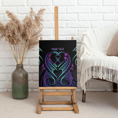 Personalised Your Story Isn't Over Canvas Wall Art Suicide Prevention Support Semicolon Polynesian Heart