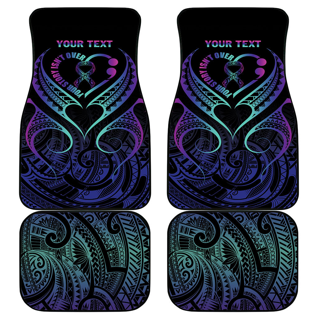 Personalised Your Story Isn't Over Car Mats Suicide Prevention Support Semicolon Polynesian Heart
