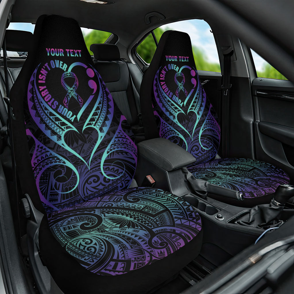 Personalised Your Story Isn't Over Car Seat Cover Suicide Prevention Support Semicolon Polynesian Heart