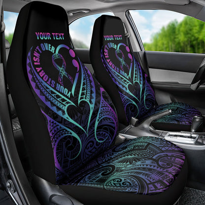 Personalised Your Story Isn't Over Car Seat Cover Suicide Prevention Support Semicolon Polynesian Heart