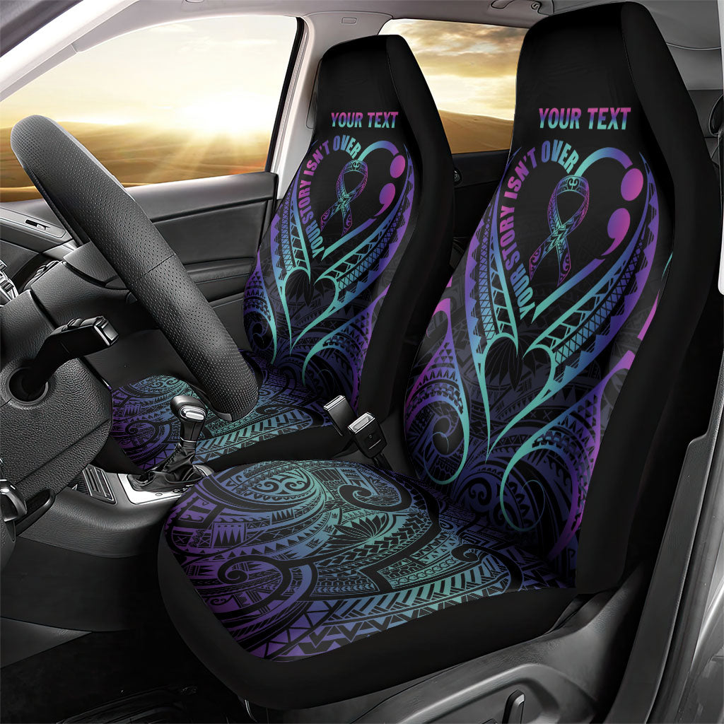 Personalised Your Story Isn't Over Car Seat Cover Suicide Prevention Support Semicolon Polynesian Heart