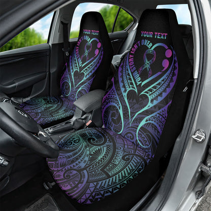Personalised Your Story Isn't Over Car Seat Cover Suicide Prevention Support Semicolon Polynesian Heart