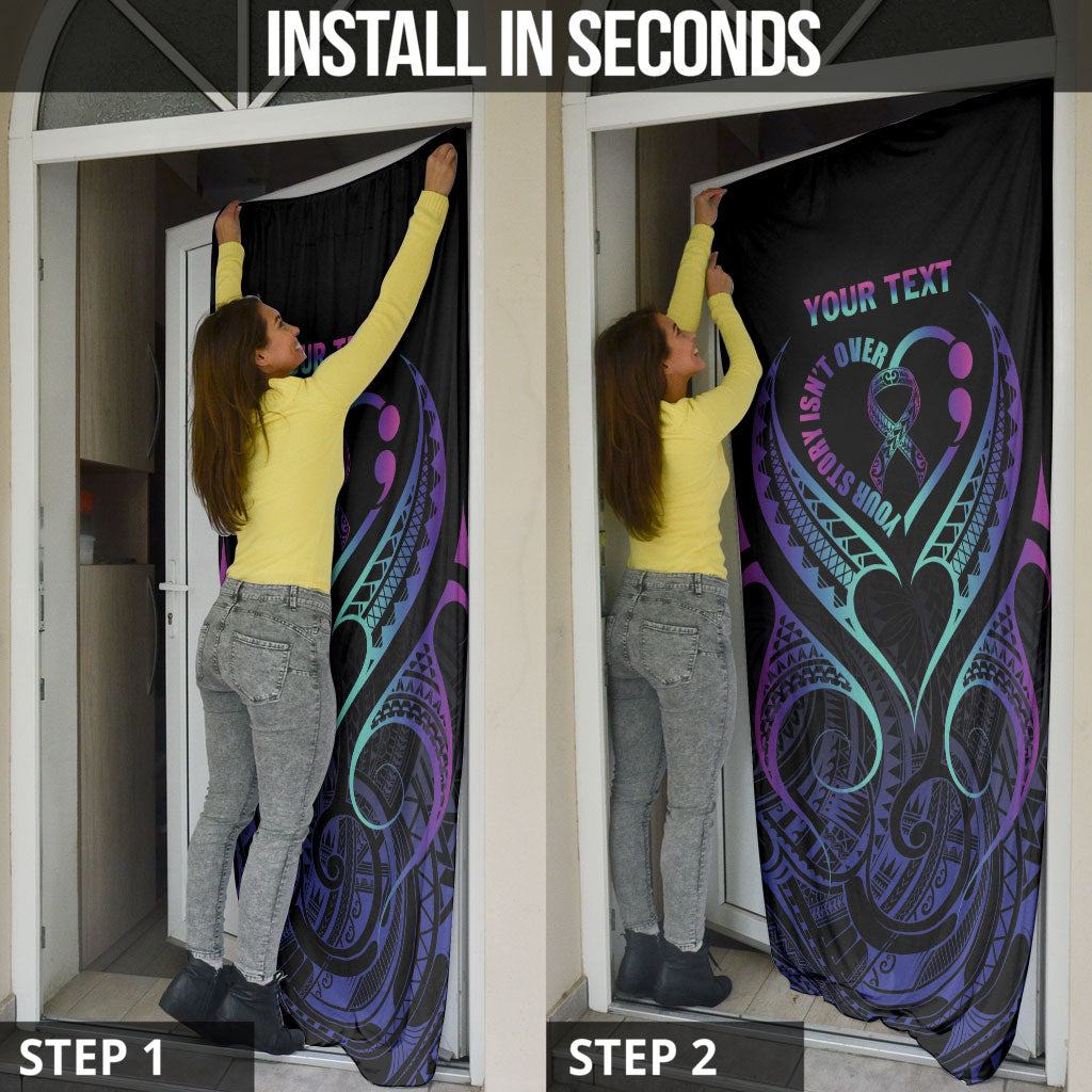 Personalised Your Story Isn't Over Door Cover Suicide Prevention Support Semicolon Polynesian Heart