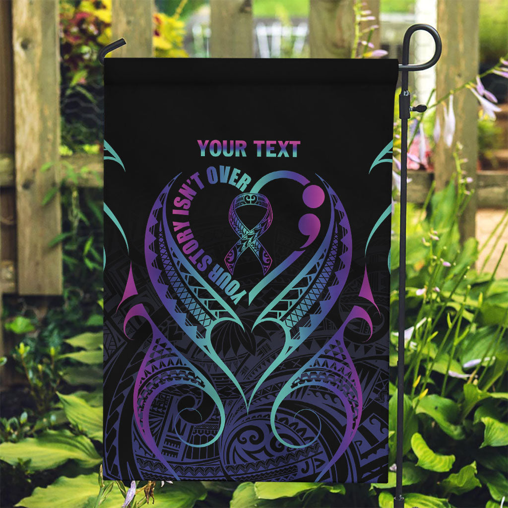 Personalised Your Story Isn't Over Garden Flag Suicide Prevention Support Semicolon Polynesian Heart