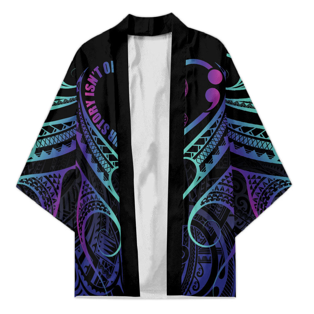 Personalised Your Story Isn't Over Kimono Suicide Prevention Support Semicolon Polynesian Heart