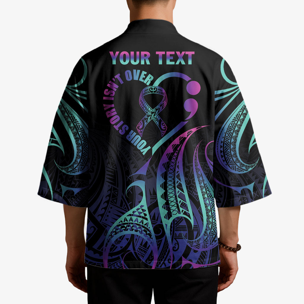 Personalised Your Story Isn't Over Kimono Suicide Prevention Support Semicolon Polynesian Heart