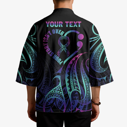 Personalised Your Story Isn't Over Kimono Suicide Prevention Support Semicolon Polynesian Heart