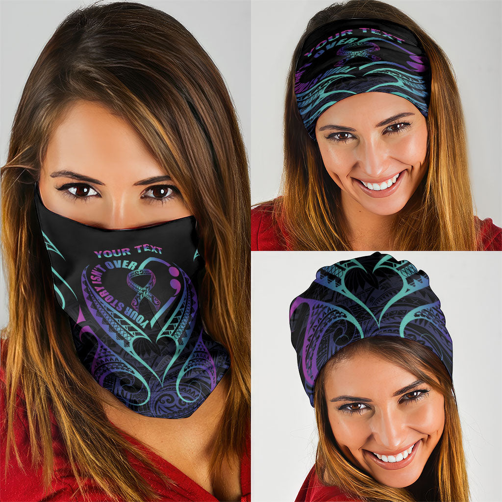 Personalised Your Story Isn't Over Neck Gaiter Suicide Prevention Support Semicolon Polynesian Heart