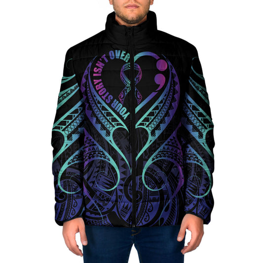 Personalised Your Story Isn't Over Padded Jacket Suicide Prevention Support Semicolon Polynesian Heart