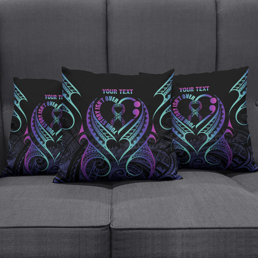 Personalised Your Story Isn't Over Pillow Cover Suicide Prevention Support Semicolon Polynesian Heart