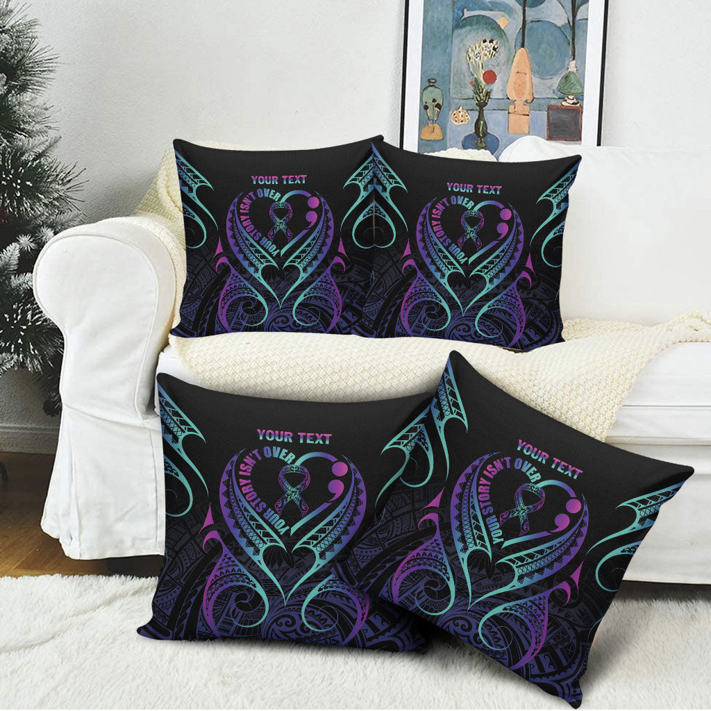 Personalised Your Story Isn't Over Pillow Cover Suicide Prevention Support Semicolon Polynesian Heart