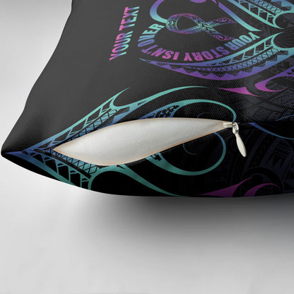 Personalised Your Story Isn't Over Pillow Cover Suicide Prevention Support Semicolon Polynesian Heart