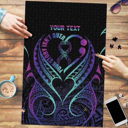 Personalised Your Story Isn't Over Puzzle Suicide Prevention Support Semicolon Polynesian Heart