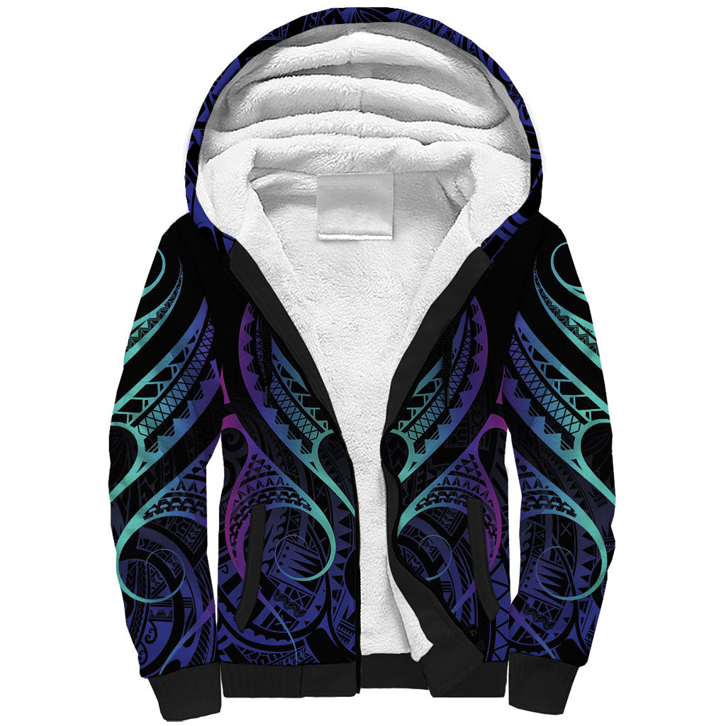 Personalised Your Story Isn't Over Sherpa Hoodie Suicide Prevention Support Semicolon Polynesian Heart
