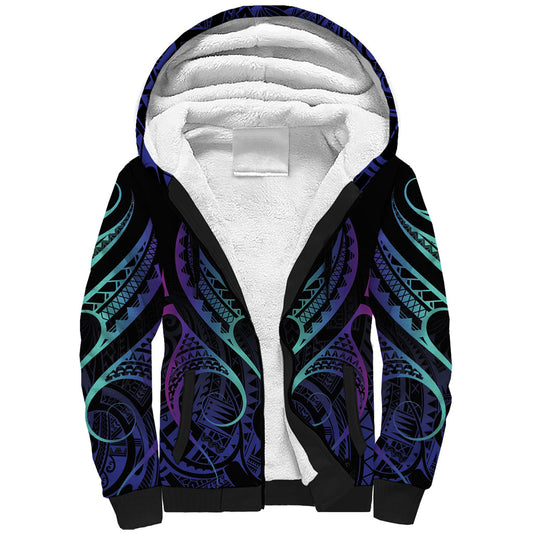 Personalised Your Story Isn't Over Sherpa Hoodie Suicide Prevention Support Semicolon Polynesian Heart