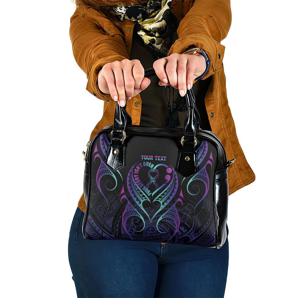 Personalised Your Story Isn't Over Shoulder Handbag Suicide Prevention Support Semicolon Polynesian Heart