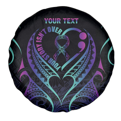 Personalised Your Story Isn't Over Spare Tire Cover Suicide Prevention Support Semicolon Polynesian Heart