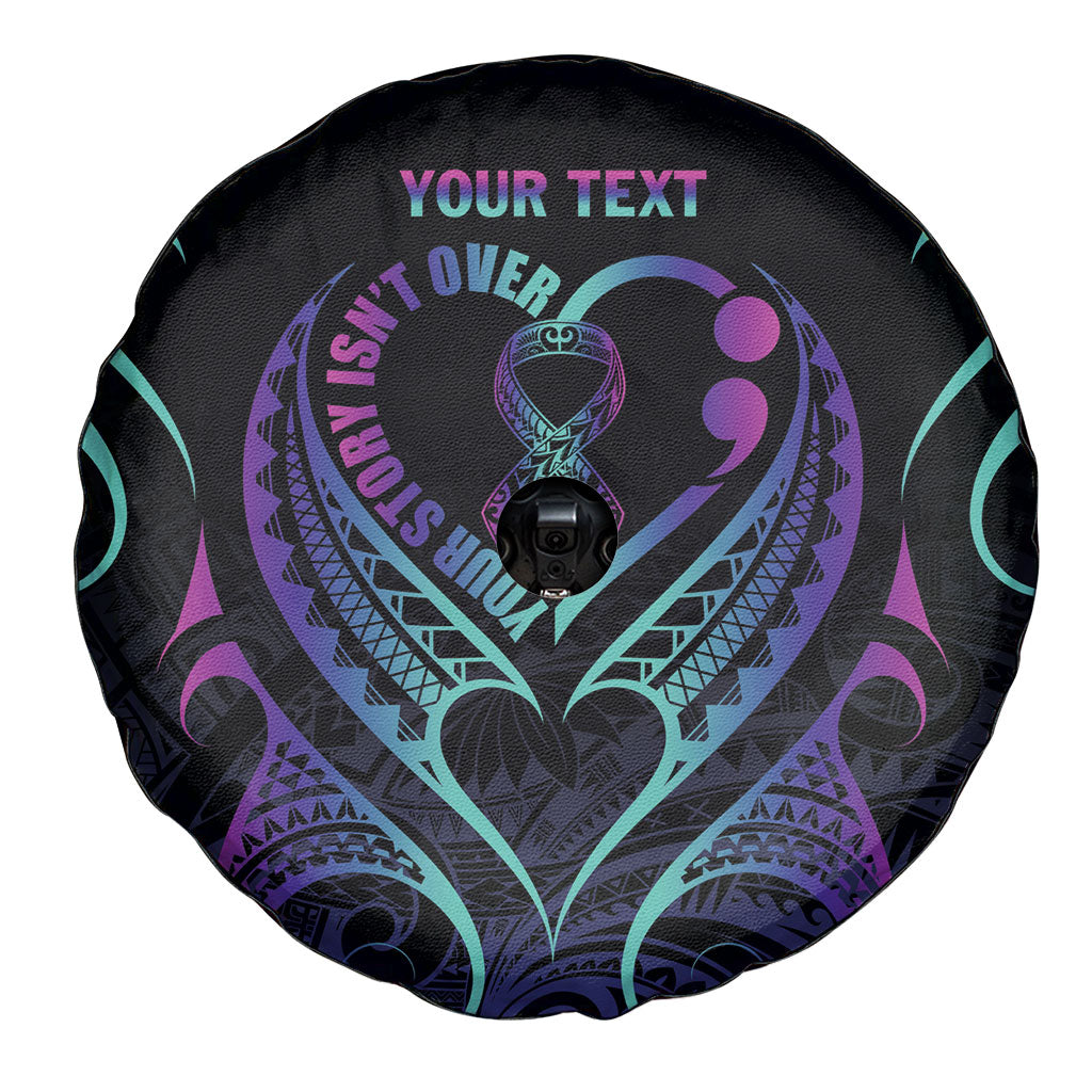 Personalised Your Story Isn't Over Spare Tire Cover Suicide Prevention Support Semicolon Polynesian Heart