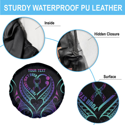 Personalised Your Story Isn't Over Spare Tire Cover Suicide Prevention Support Semicolon Polynesian Heart