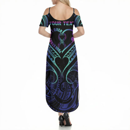 Personalised Your Story Isn't Over Summer Maxi Dress Suicide Prevention Support Semicolon Polynesian Heart