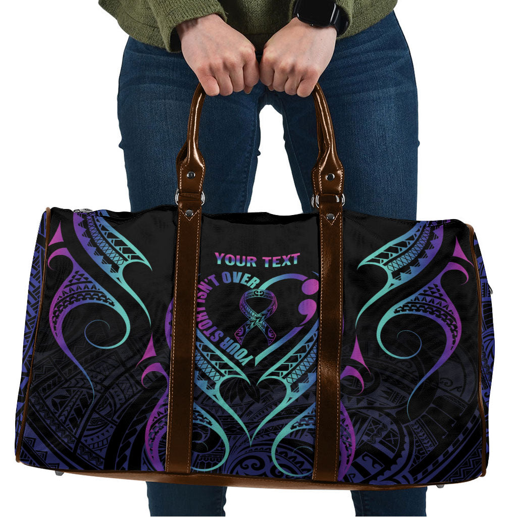 Personalised Your Story Isn't Over Travel Bag Suicide Prevention Support Semicolon Polynesian Heart