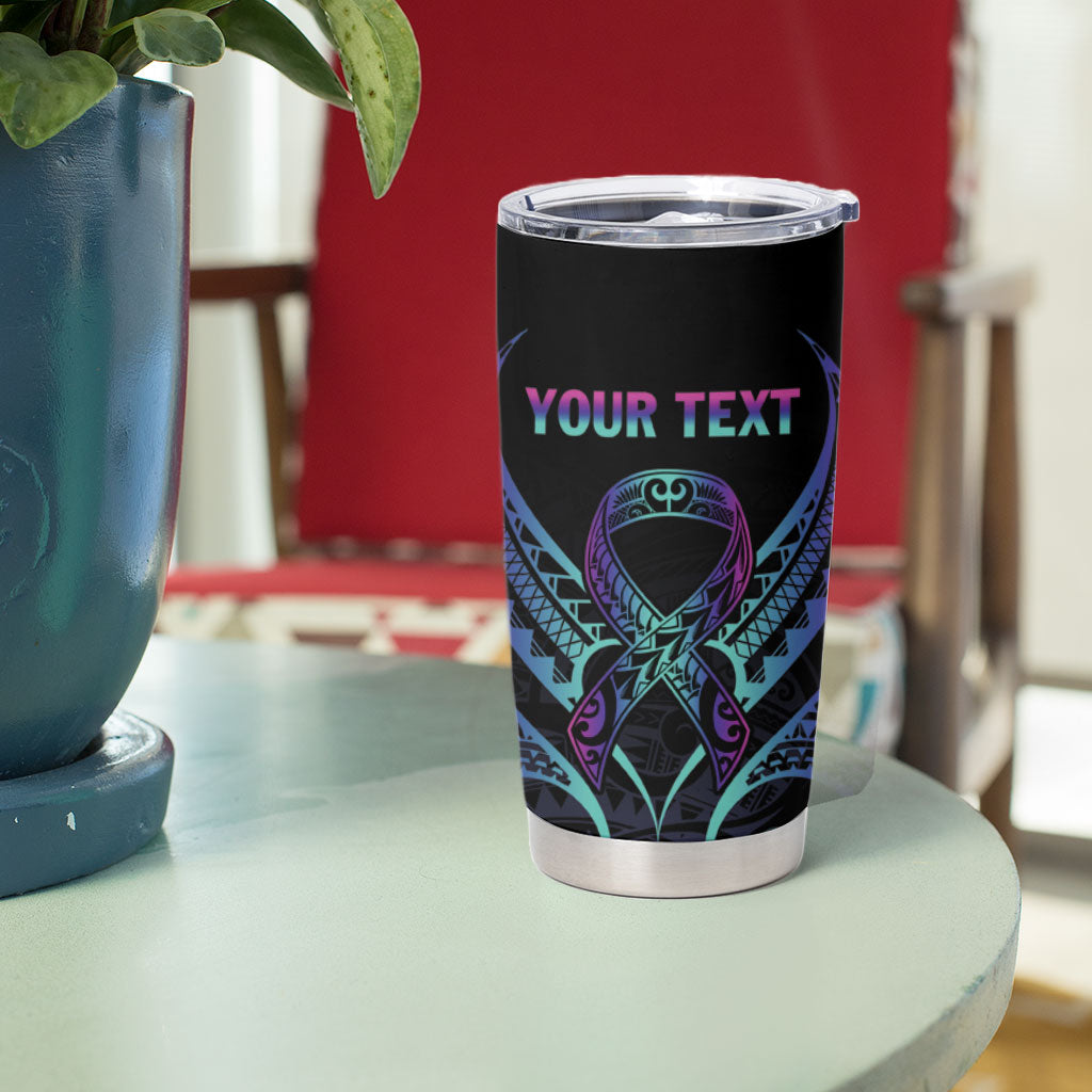 Personalised Your Story Isn't Over Tumbler Cup Suicide Prevention Support Semicolon Polynesian Heart