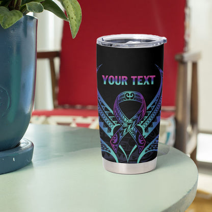 Personalised Your Story Isn't Over Tumbler Cup Suicide Prevention Support Semicolon Polynesian Heart