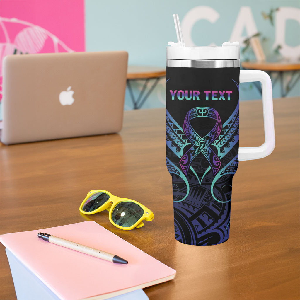 Personalised Your Story Isn't Over Tumbler With Handle Suicide Prevention Support Semicolon Polynesian Heart