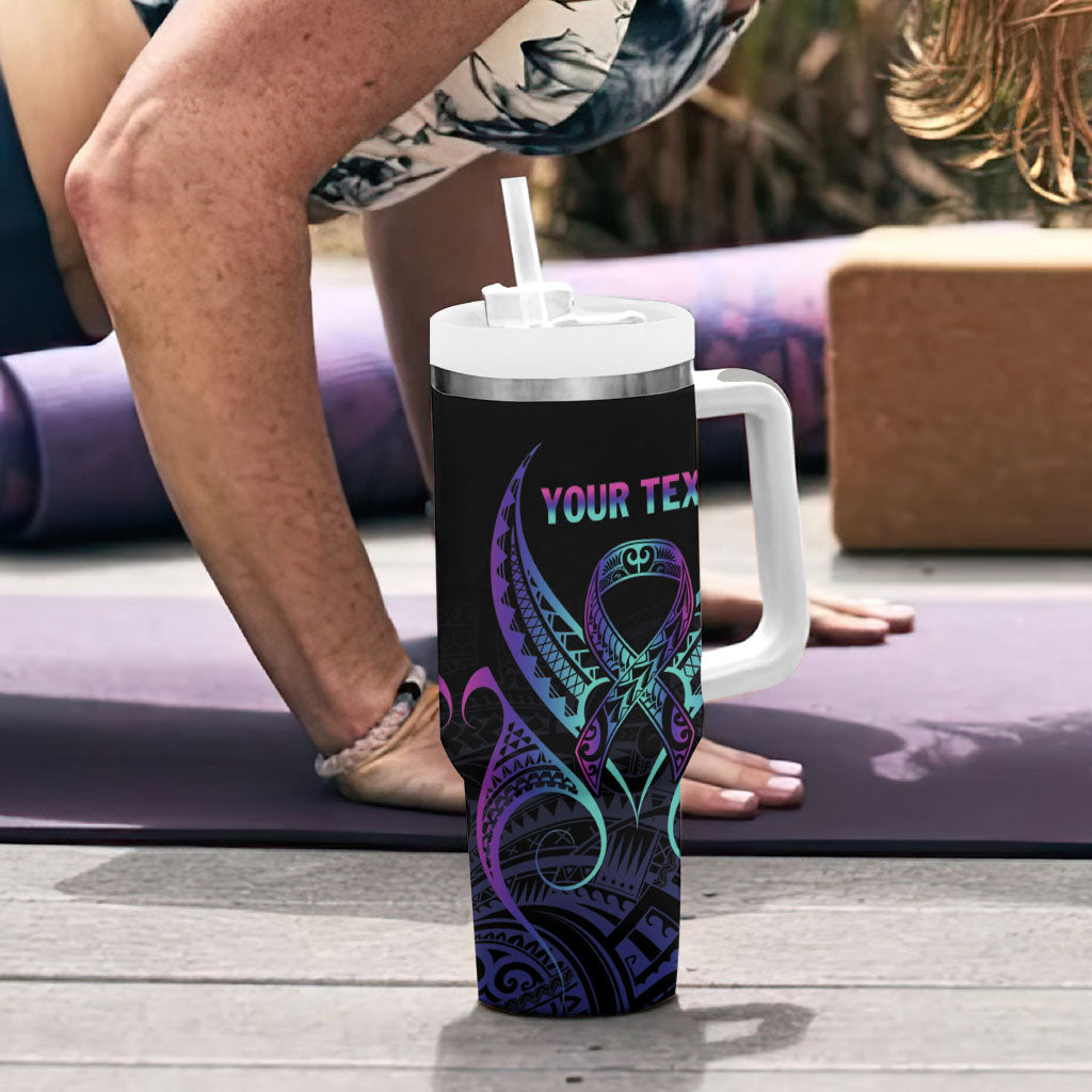 Personalised Your Story Isn't Over Tumbler With Handle Suicide Prevention Support Semicolon Polynesian Heart