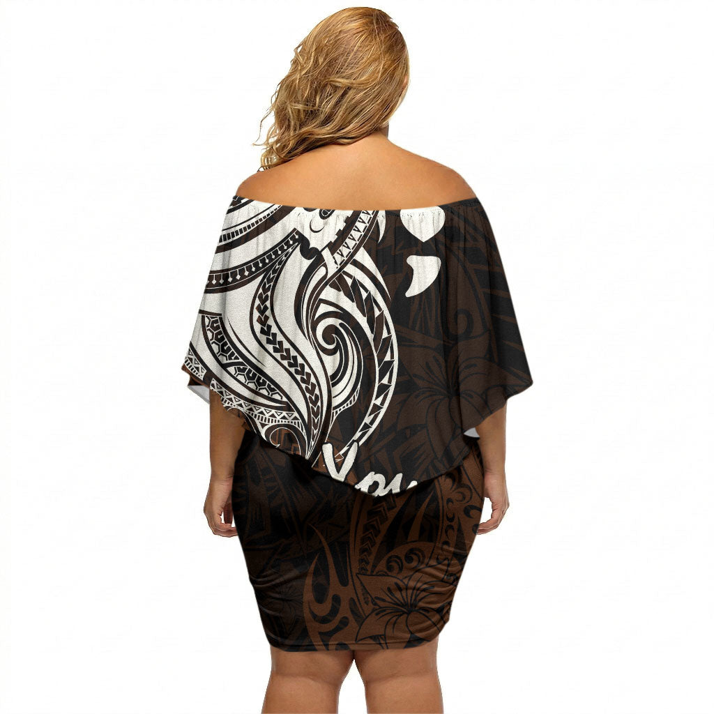 You Matter Suicide Prevention Support Off Shoulder Short Dress Gold Polynesian Tribal