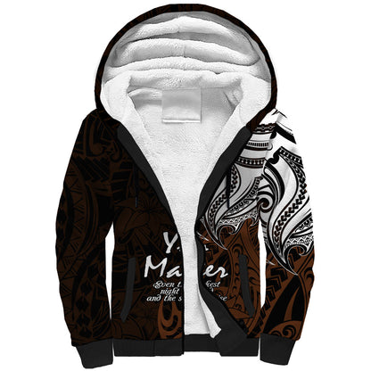 You Matter Suicide Prevention Support Sherpa Hoodie Gold Polynesian Tribal