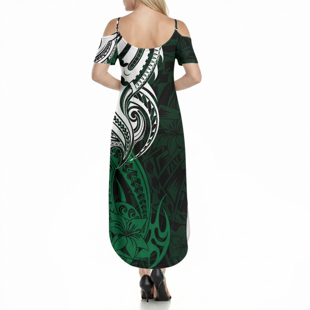 You Matter Suicide Prevention Support Summer Maxi Dress Green Polynesian Tribal