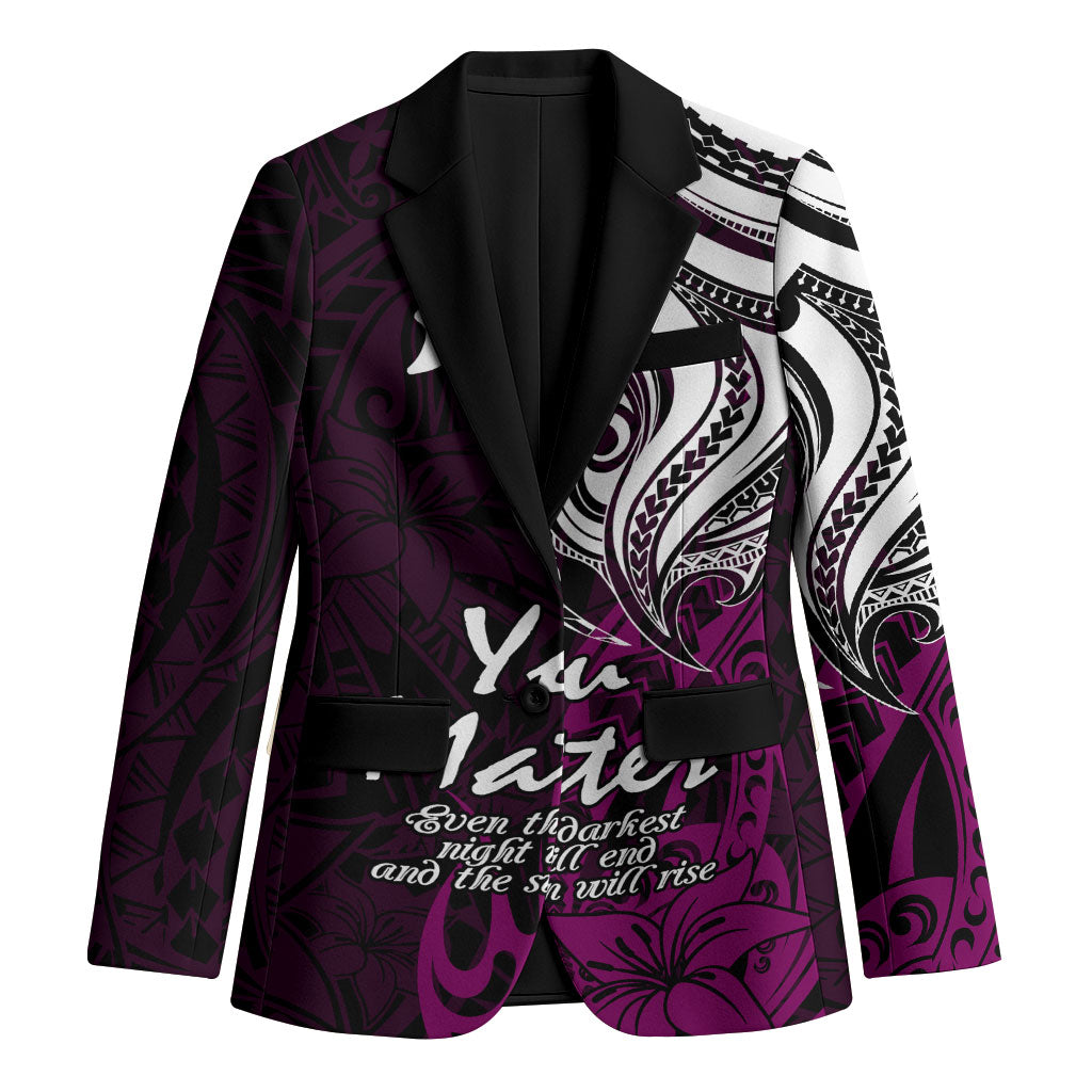 You Matter Suicide Prevention Support Blazer Pink Polynesian Tribal