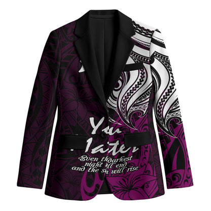 You Matter Suicide Prevention Support Blazer Pink Polynesian Tribal