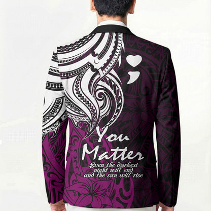 You Matter Suicide Prevention Support Blazer Pink Polynesian Tribal