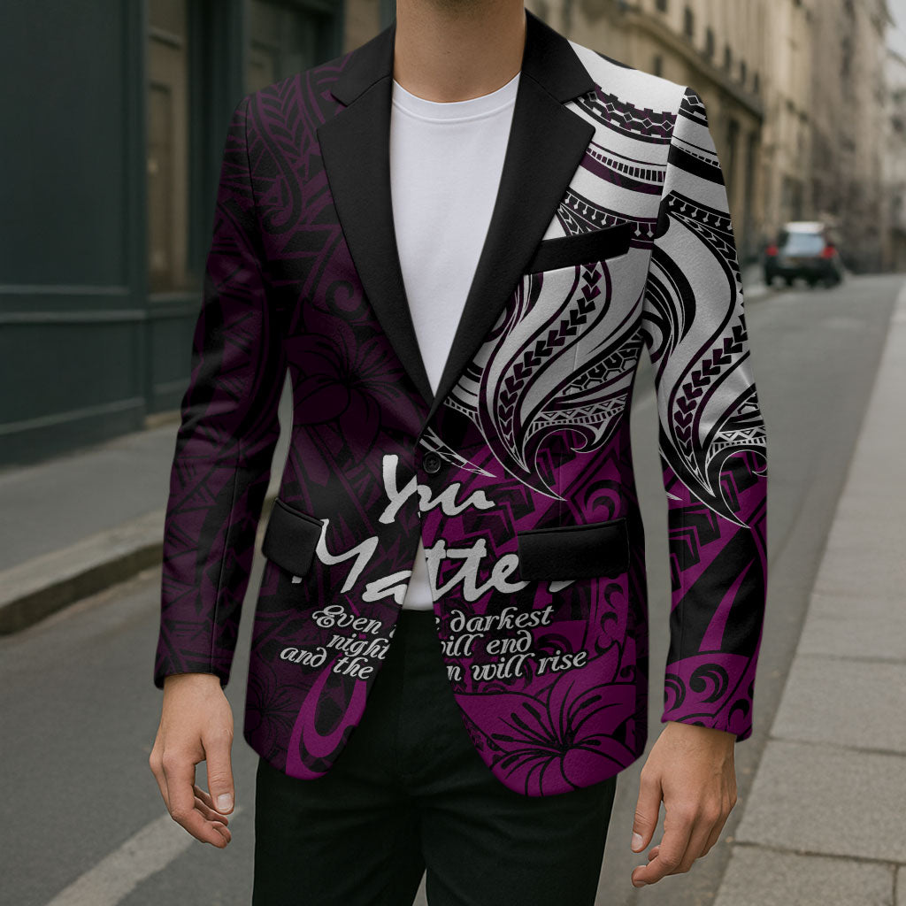You Matter Suicide Prevention Support Blazer Pink Polynesian Tribal