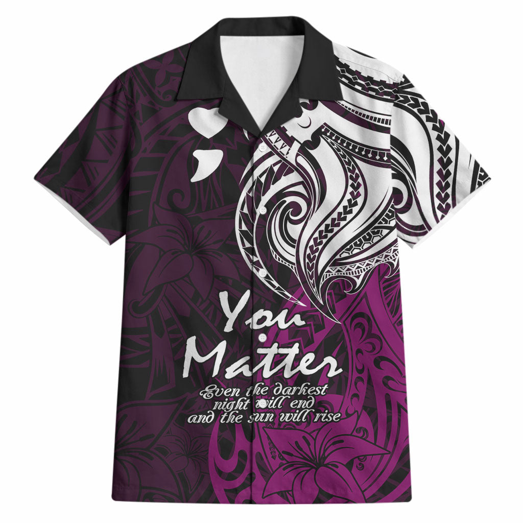 You Matter Suicide Prevention Support Hawaiian Shirt Pink Polynesian Tribal