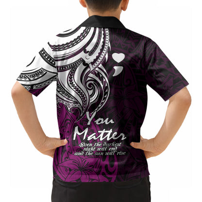 You Matter Suicide Prevention Support Hawaiian Shirt Pink Polynesian Tribal