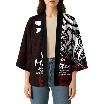 You Matter Suicide Prevention Support Kimono Red Polynesian Tribal