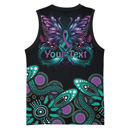 Personalised Hope Fight Suicide Prevention Support Basketball Jersey Aboriginal Motif