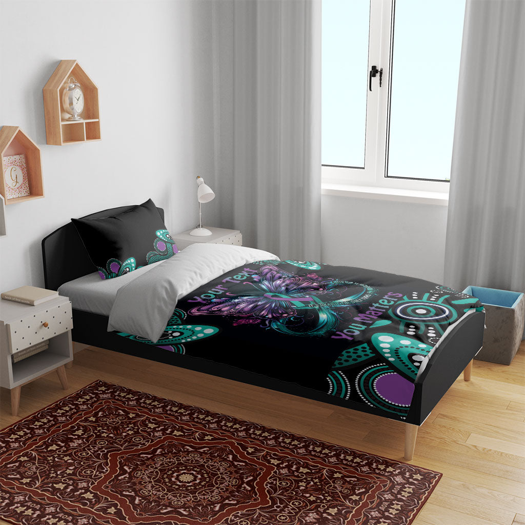 Personalised Hope Fight Suicide Prevention Support Bedding Set Aboriginal Motif