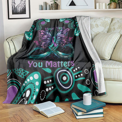Personalised Hope Fight Suicide Prevention Support Blanket Aboriginal Motif