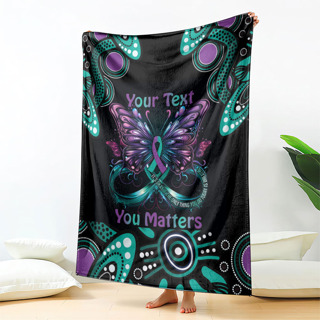Personalised Hope Fight Suicide Prevention Support Blanket Aboriginal Motif